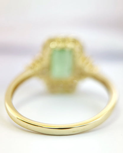 Bague Style Art-déco Grenat Tsavorite 1.41 carat &amp; Diamants "Nérine" - Elliade Paris