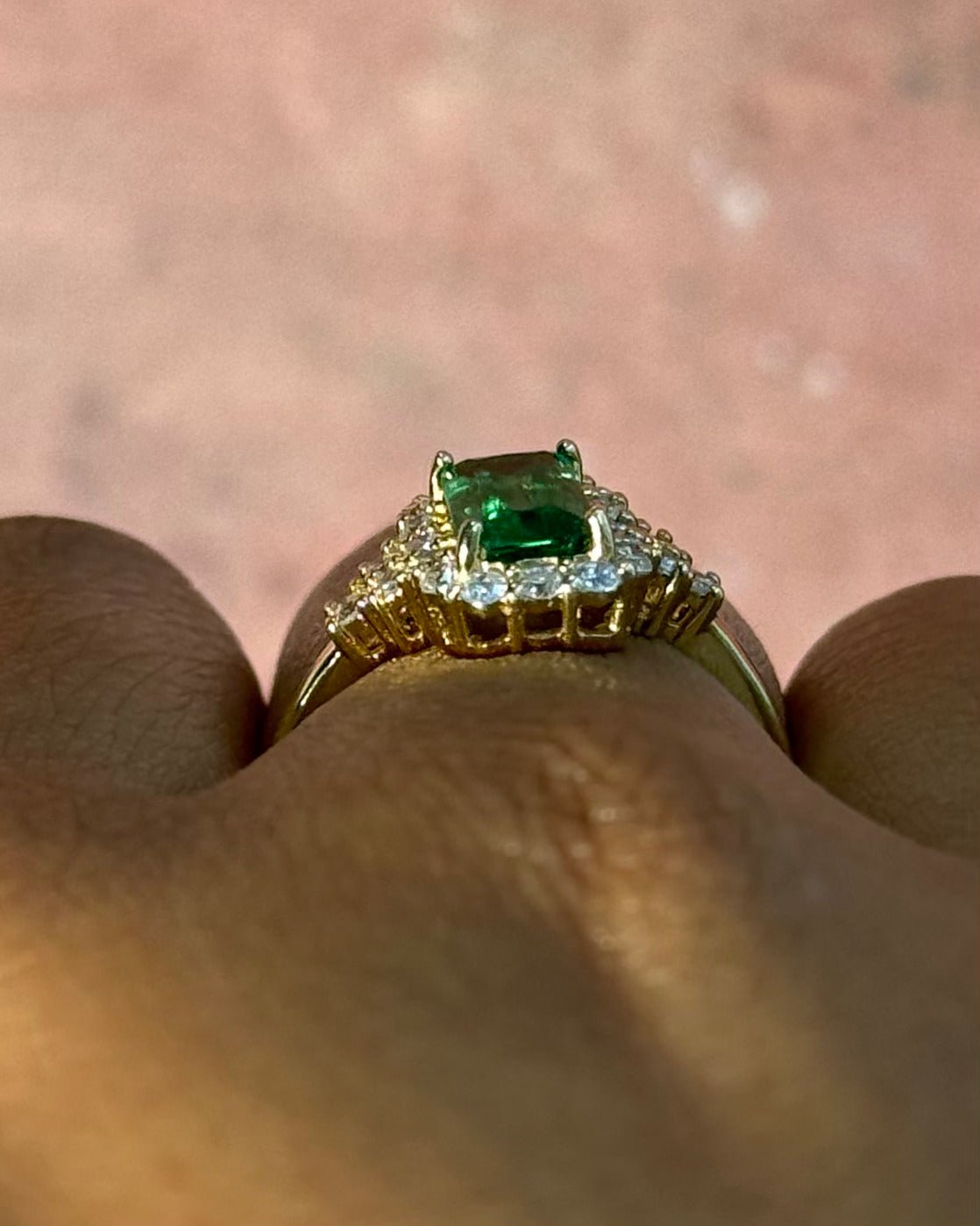 Bague Style Art-déco Grenat Tsavorite 1.41 carat &amp; Diamants "Nérine" - Elliade Paris