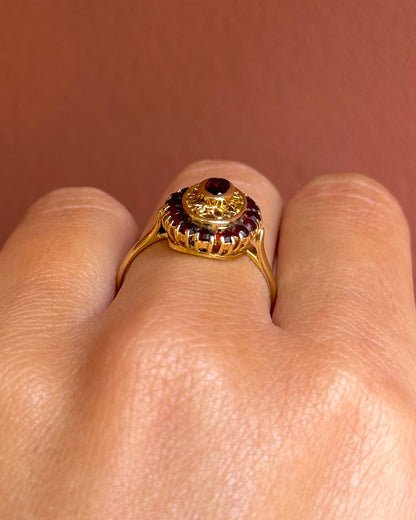 Bague Style Art-Déco Grenats Hessonite 0.70 carat "Hélène" - Elliade Paris