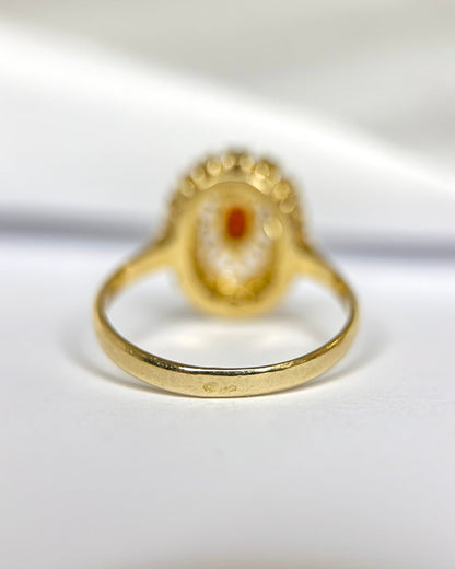 Bague Style Art-Déco Grenats Hessonite 0.70 carat "Hélène" - Elliade Paris