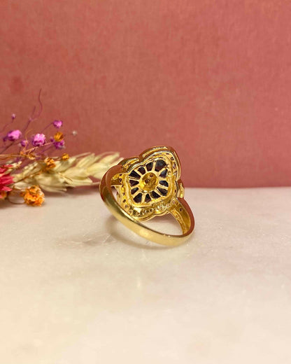 Bague Style Art - déco Jupon Saphirs 0.80 carat &amp; Diamants &quot;Briana&quot; - Elliade Paris