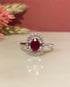 Bague Style Art - Déco Marguerite Rubis et 20 Diamants "Slovène" - Elliade Paris