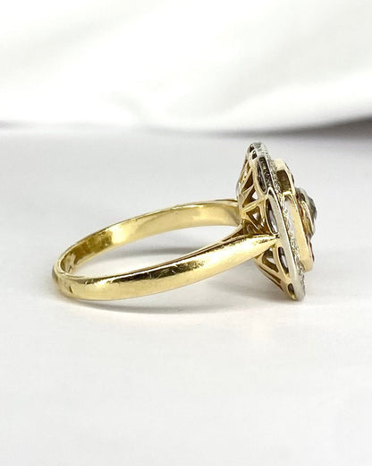 Bague Style Art Déco Rubis 0.42 carat &amp; Diamants 0.37 carat "Solange" - Elliade Paris