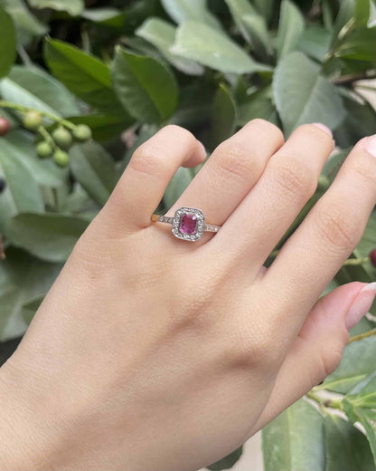 Bague Style Art - Déco Rubis 0.50 carat &amp; Diamants &quot;Alexa&quot; - Elliade Paris