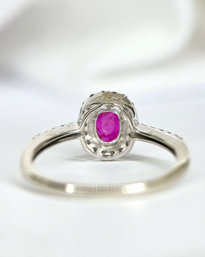 Bague Style Art-Déco Rubis 0.72 carat &amp; Diamants 0.28 carat "Doris" - Elliade Paris
