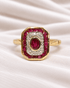 Bague Style Art-Déco Rubis 0.73 carat & Diamants "Amélie" - Elliade Paris
