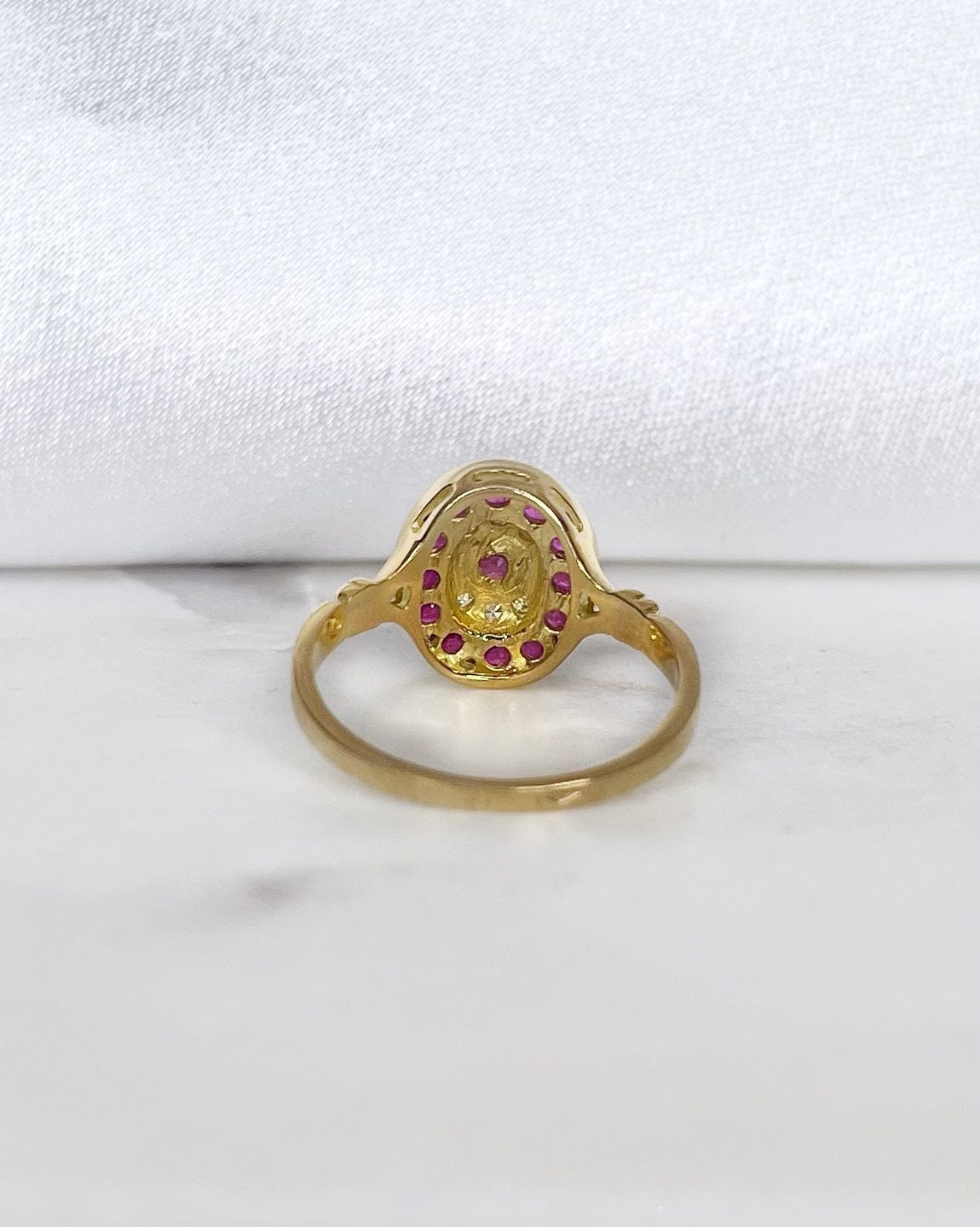Bague Style Art Déco Rubis 0.76 carat &amp; Diamants “Héloïna” - Elliade Paris