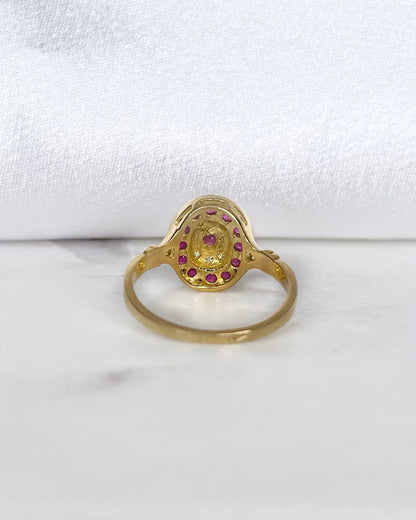 Bague Style Art Déco Rubis 0.76 carat &amp; Diamants “Héloïna” - Elliade Paris