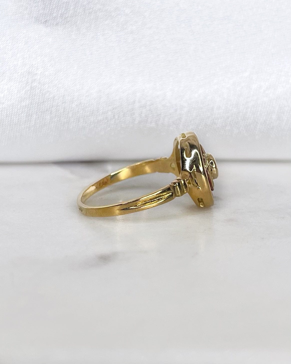 Bague Style Art Déco Rubis 0.76 carat &amp; Diamants “Héloïna” - Elliade Paris