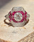 Bague Style Art-Déco Rubis 0.80 carat & Diamants 1.35 carat "Samantha" - Elliade Paris