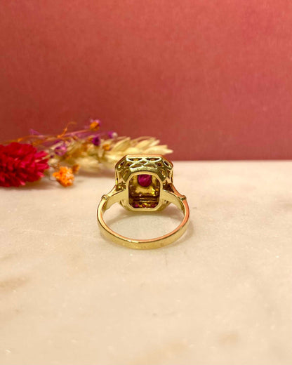 Bague Style Art - Déco Rubis 1.26 carat &amp; Diamants &quot;Julietta&quot; - Elliade Paris