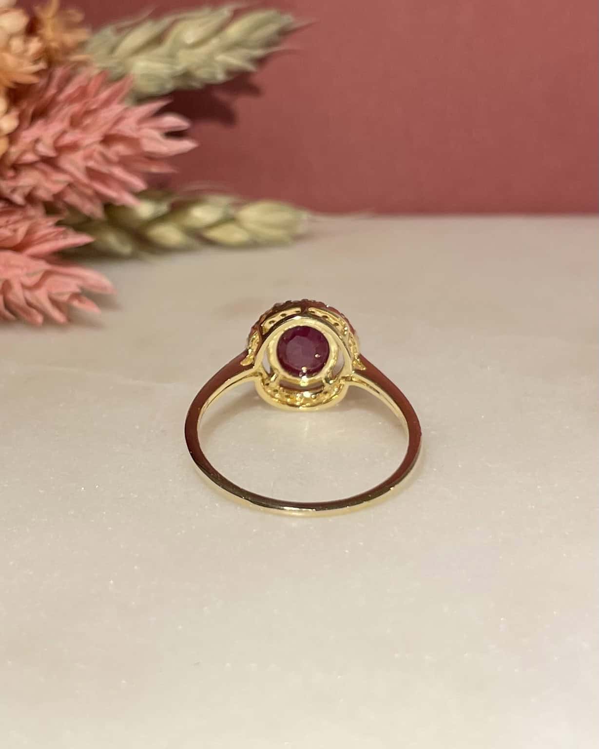 Bague Style Art - Déco Rubis 1.45 carat &amp; Diamants "Karmen" - Elliade Paris