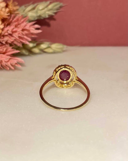 Bague Style Art - Déco Rubis 1.45 carat &amp; Diamants &quot;Karmen&quot; - Elliade Paris
