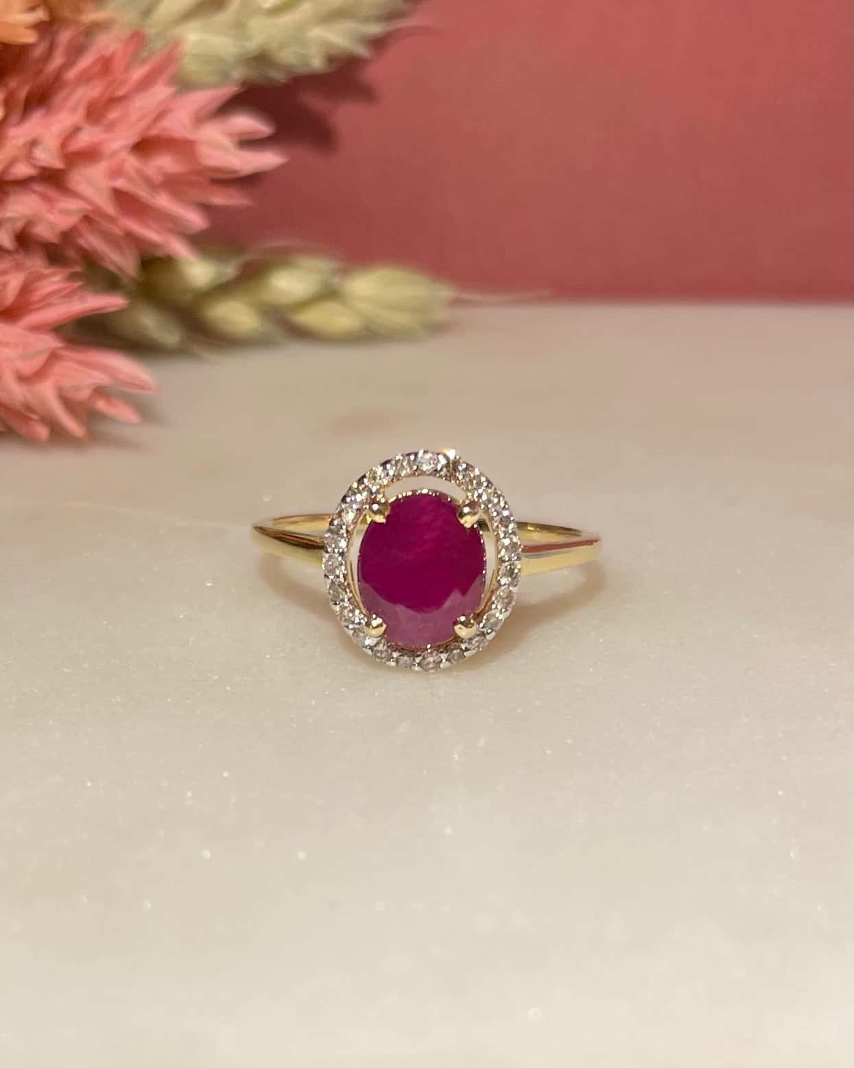 Bague Style Art - Déco Rubis 1.45 carat &amp; Diamants "Karmen" - Elliade Paris