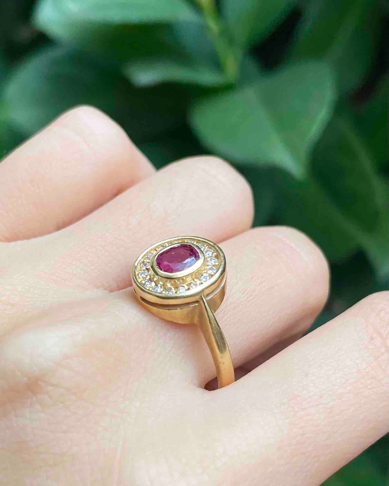 Bague Style Art - déco Rubis &amp; Diamants &quot;Andreane&quot; - Elliade Paris