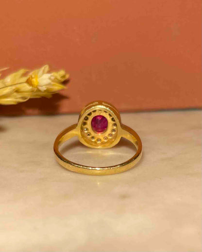 Bague Style Art - déco Rubis &amp; Diamants &quot;Andreane&quot; - Elliade Paris