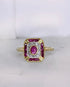 Bague Style Art - Déco Rubis & Diamants "Constance" - Elliade Paris