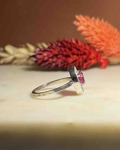 Bague style Art déco Rubis &amp; Diamants &quot;Elsa&quot; - Elliade Paris