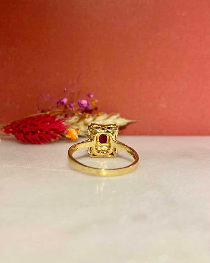 Bague Style Art - Déco Rubis &amp; Diamants &quot;Ollie&quot; - Elliade Paris