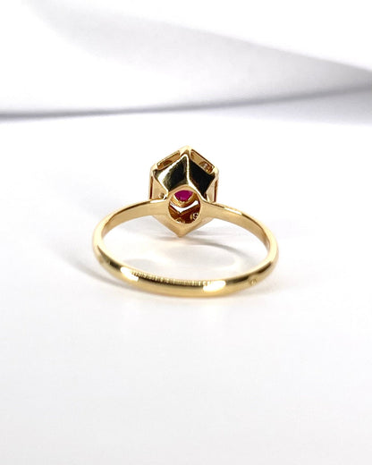 Bague Style Art - Déco Rubis &amp; Diamants "Yolande" - Elliade Paris