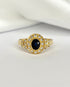 Bague Style Art déco Saphir 0.60 carat & 22 Diamants "Gina" - Elliade Paris