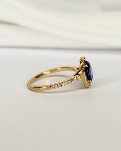 Bague Style Art Déco Saphir 1.08 carat &amp; Diamants "Bianca" - Elliade Paris