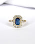 Bague Style Art - Déco Saphir 1.40 carat & 16 Diamants "Aliénor" - Elliade Paris