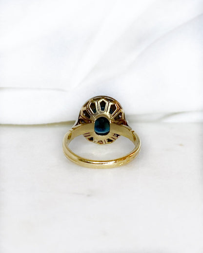 Bague Style Art - déco Saphir 2.30 carats &amp; Diamants &quot;Donatella&quot; - Elliade Paris