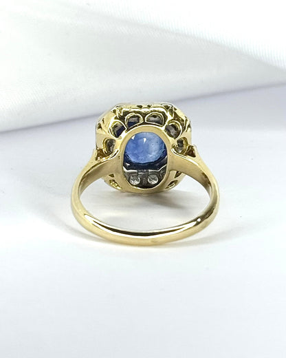 Bague Style Art-Déco Saphir 2.75 carats &amp; Diamants 0.48 carat 5,32g "Cassandra" - Elliade Paris