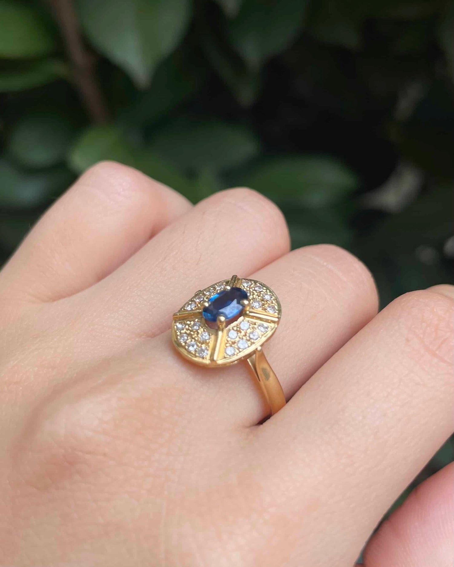 Bague Style Art-déco Saphir &amp; Diamants &quot;Tahra&quot;