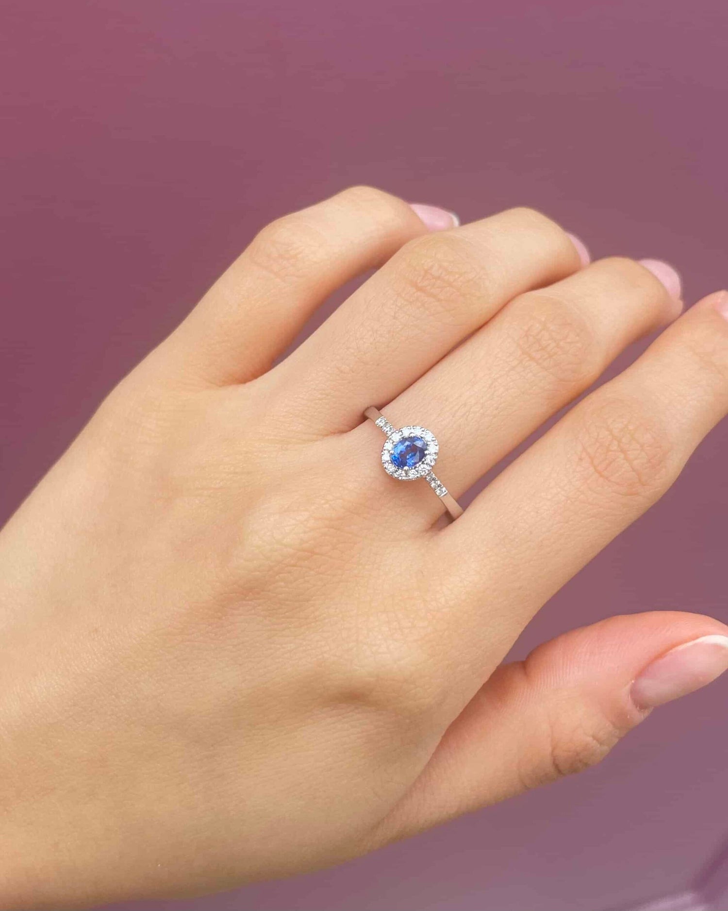 &quot;Arielle&quot; Sapphire &amp;amp; 18 Diamond Daisy Ring