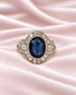Bague Style Art-Déco Saphir de Madagascar 2.33 carats & Diamants 0.93 carat "Eva" - Elliade Paris