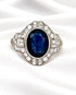 Bague Style Art-Déco Saphir de Madagascar 2.33 carats & Diamants 0.93 carat "Eva" - Elliade Paris