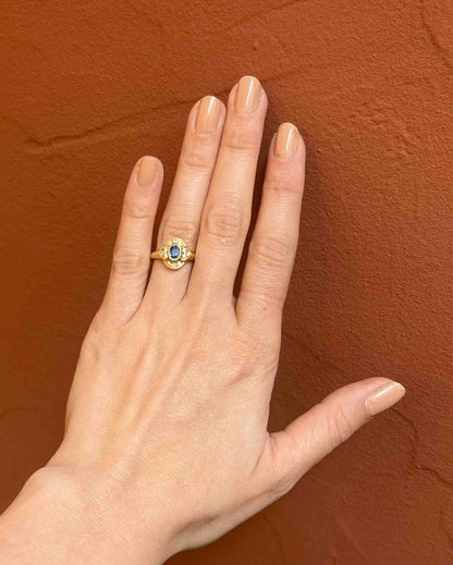 Bague Style Art - déco Saphir &amp; Diamants &quot;Cléo&quot; - Elliade Paris