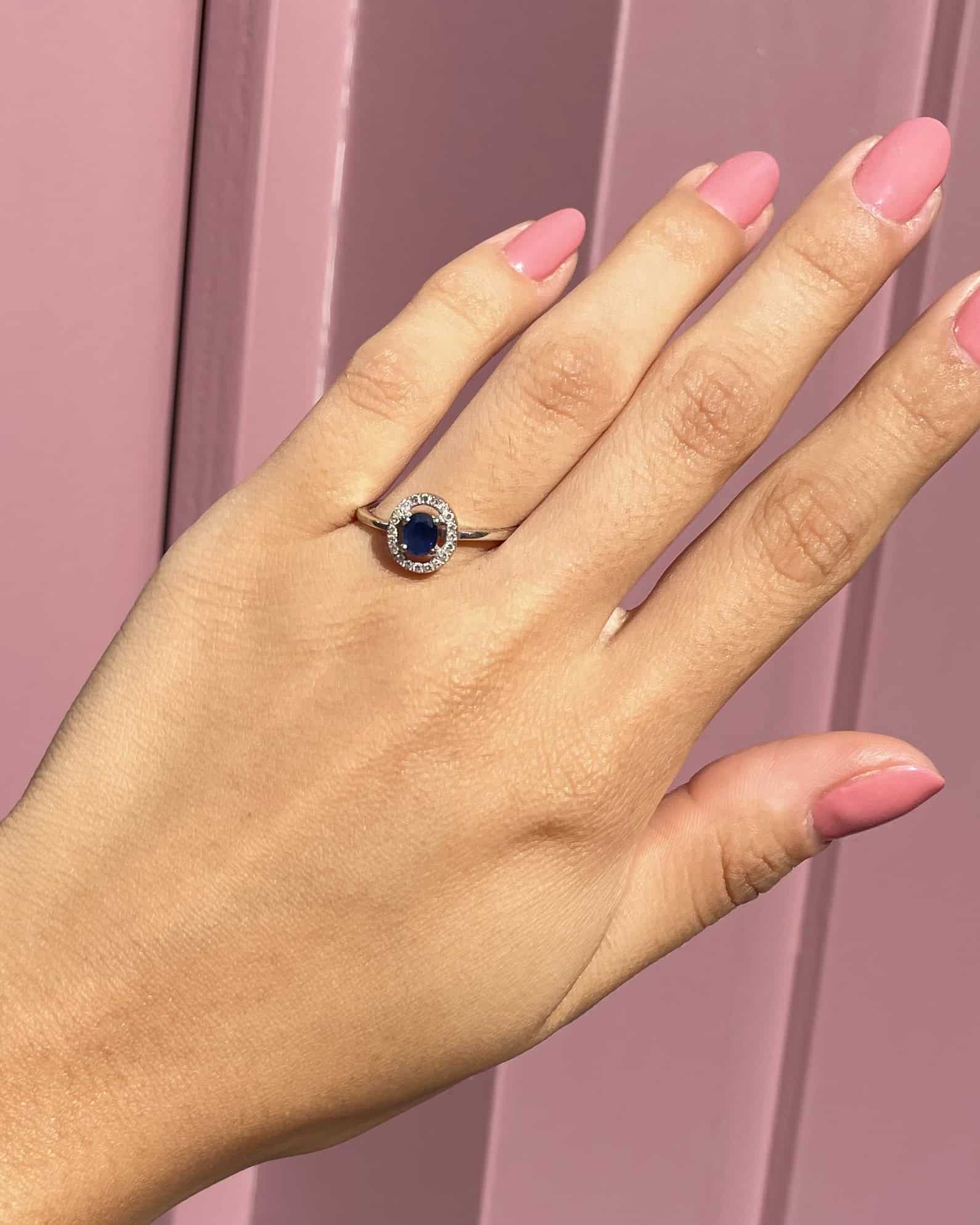 Bague Style Art - Déco Saphir &amp; Diamants "Imahé" - Elliade Paris