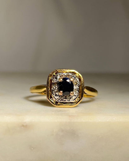 Bague style Art - déco saphir &amp; diamants &quot;Silicia&quot; - Elliade Paris