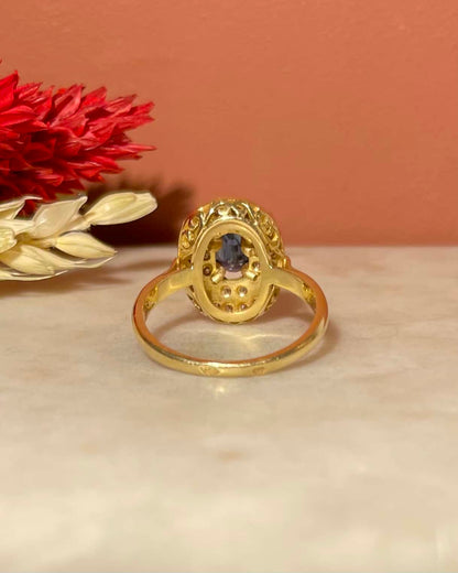 Bague Style Art - déco Saphir &amp; Diamants &quot;Tahra&quot; - Elliade Paris