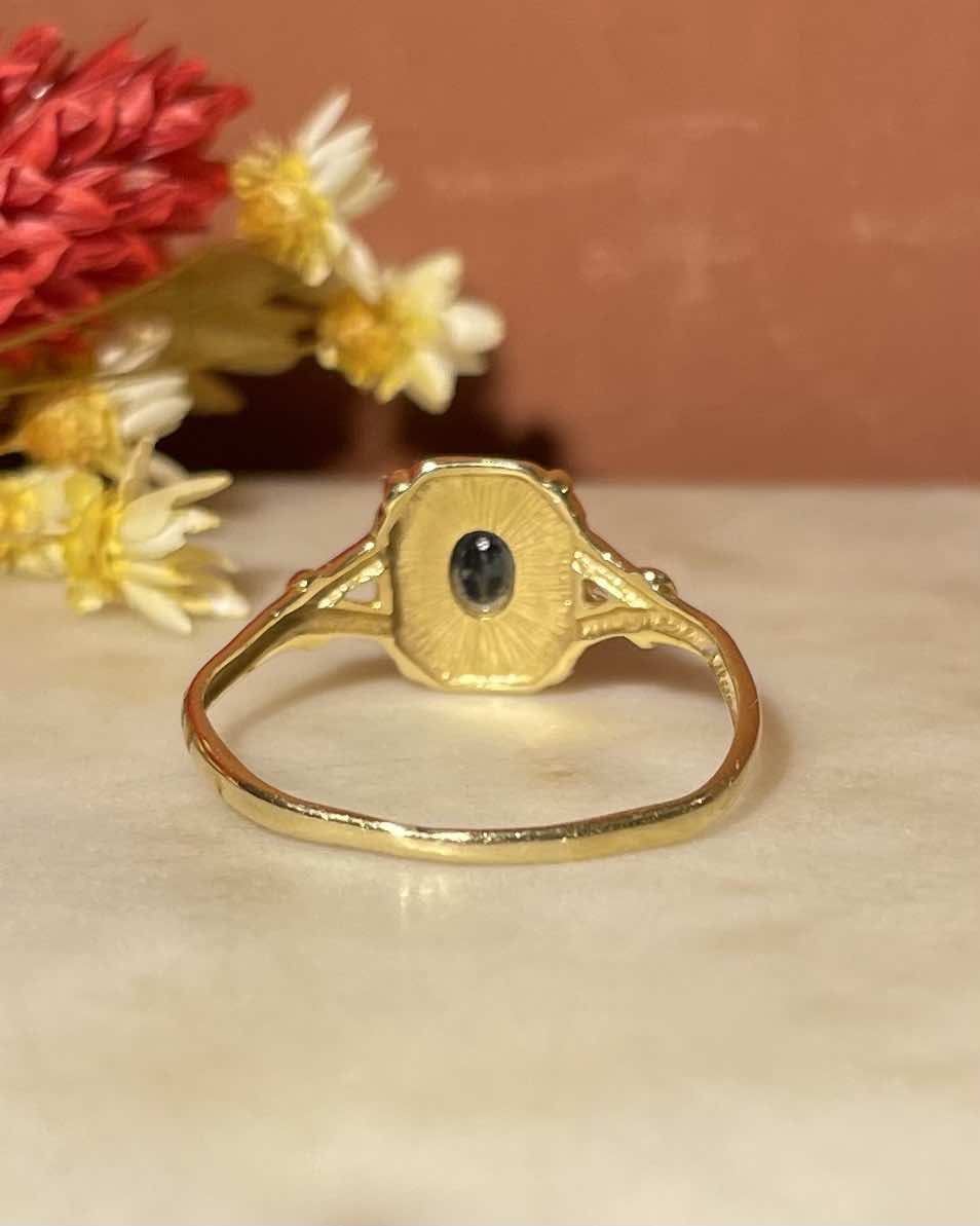 Bague style Art - Déco Saphir &quot;Kia&quot; - Elliade Paris