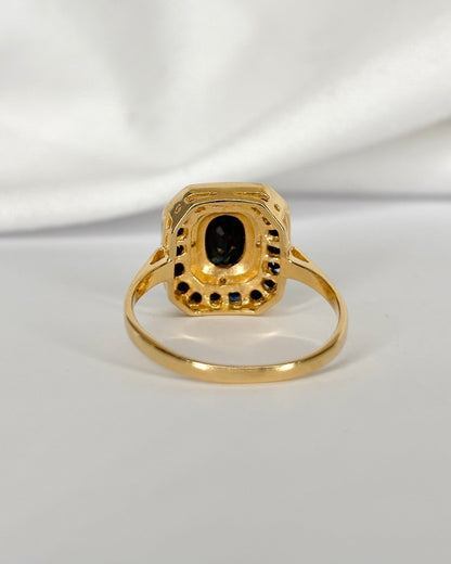 Bague Style Art Déco Saphirs 0.48 carat &amp; Diamants "Helene" - Elliade Paris