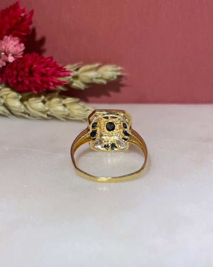 Bague style Art - déco Saphirs 0.50 carat et Diamants &quot;Eleni&quot; - Elliade Paris