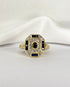 Bague Style Art Déco Saphirs 0.52 carat & 20 Diamants "Emmy" - Elliade Paris