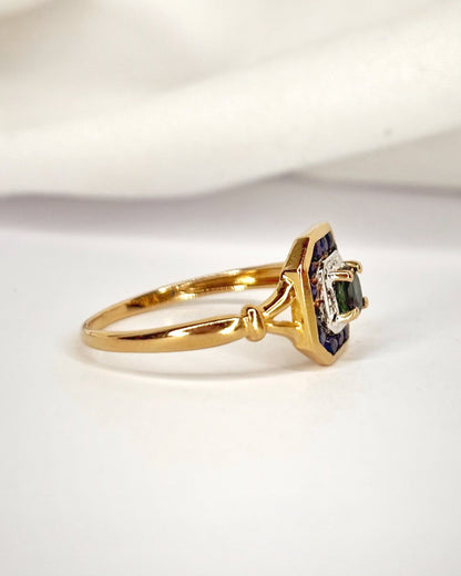 Bague Style Art-Déco Saphirs 0.57 carat "Annaelle" - Elliade Paris