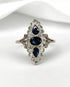 Bague Style Art Déco Saphirs 0.70 carat & Diamants 0.44 carat "Cristina" - Elliade Paris