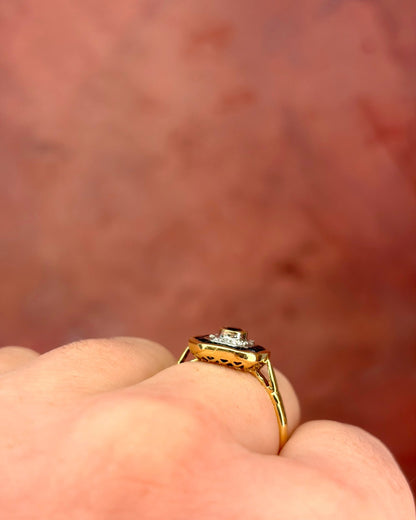 Bague Style Art-Déco Saphirs 0.89 carat &amp; Diamants "Paulette" - Elliade Paris
