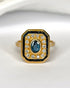 Bague Style Art - Déco Saphirs 1.19 carat, Diamants & Or 5.38g "Louise" - Elliade Paris