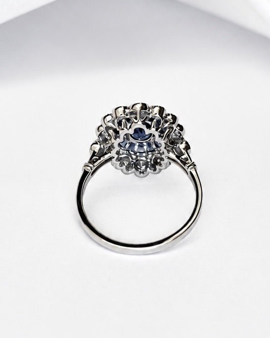 Bague Style Art-Déco Saphirs 1.21 carat &amp; Diamants 0.53 carat 4.19g "Emma" - Elliade Paris