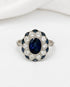 Bague Style Art-Déco Saphirs 1.51 carat & Diamants 0.30 carat "Nalia" - Elliade Paris