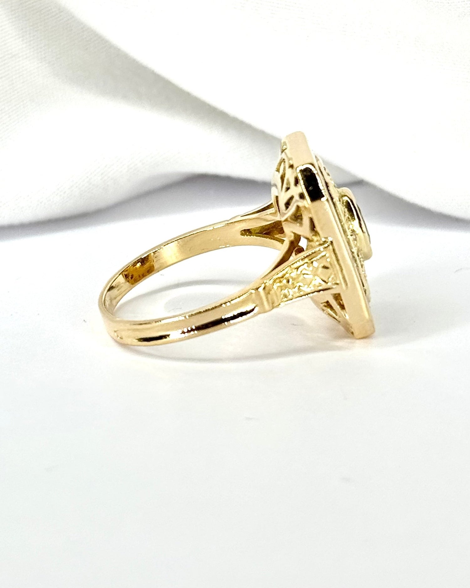 Bague Style Art-Déco Saphirs 1.7 carat &amp; Diamants 6.6g "Josephine" - Elliade Paris