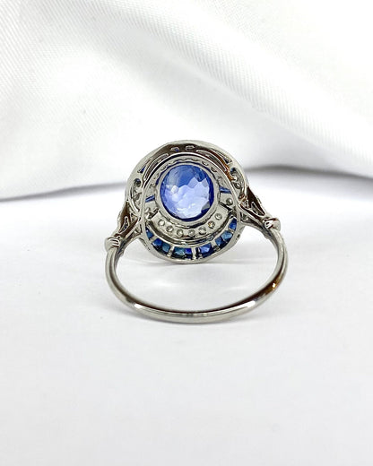 Bague Style Art Déco Saphirs 2.48 carats &amp; Diamants "Noa" - Elliade Paris