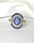 Bague Style Art Déco Saphirs 2.48 carats & Diamants "Noa" - Elliade Paris